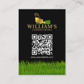 Rasenmäher und Rasenmäher, Lawn Care Gold Logo Visitenkarte (Rückseite)