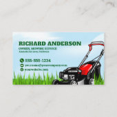 Rasenmäher und Wartegartenkarte Visitenkarte (Rückseite)