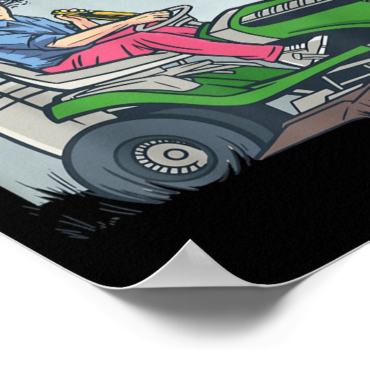 Rasenmäher Vater Mow Biermaschine Poster (Ecke)