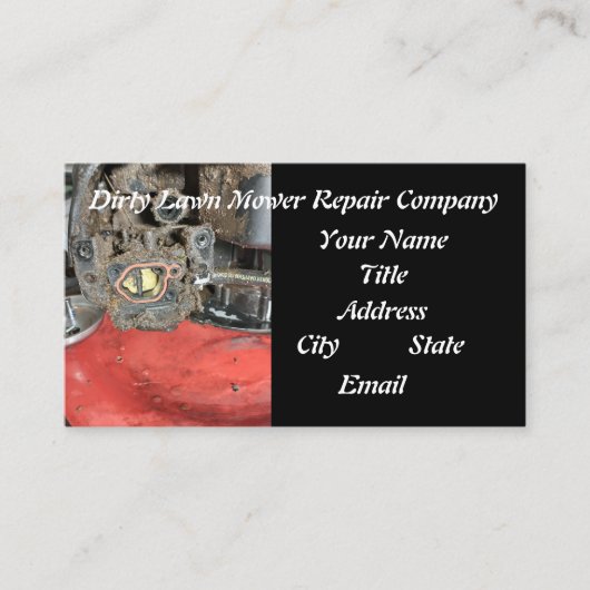 Rasenmäher verbessern Reinigung und Reparatur Visitenkarte (Vorderseite)