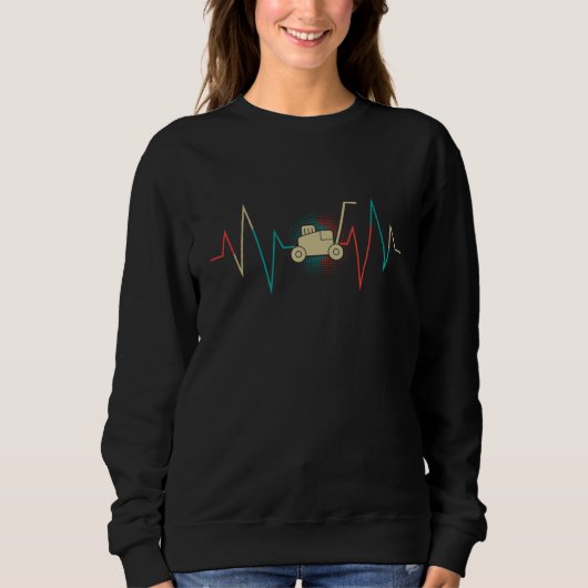 Rasenmäher Vintag Hearbeat Garden Rasenmäher Sweatshirt (Vorderseite)