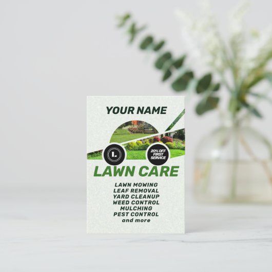 Rasenmäher Visitenkarte (Stehend Vorderseite)