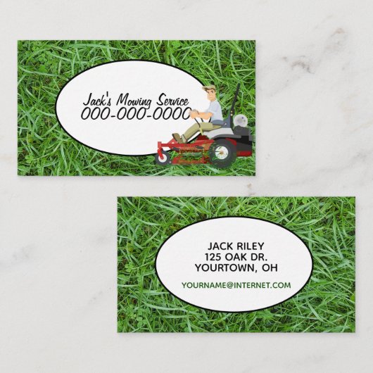 Rasenmäher Visitenkarte (Vorne/Hinten)
