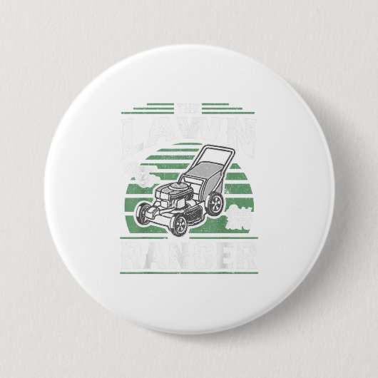 Rasenmähern Ranger Funny Mäher Rasenfett Button (Vorderseite)