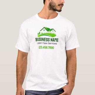 Rasenmähservice Grün-Weiß-Logo T-Shirt