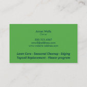 Rasenpflege, die Grünem Baum mit Wurzeln entkommen Visitenkarte (Rückseite)