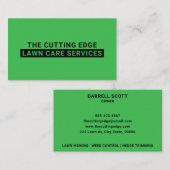 Rasenpflege Dienstleistungen Fettdruck grüne Typog Visitenkarte (Vorne/Hinten)