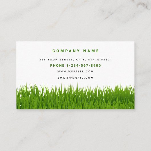 Rasenpflege - einfaches Landscaping-Mowing-Busines Visitenkarte (Rückseite)