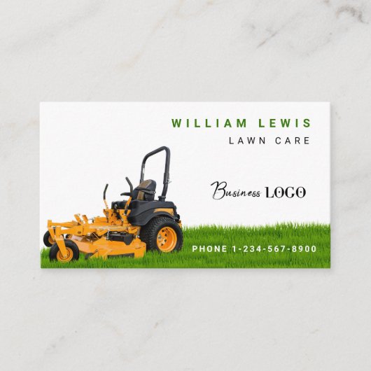 Rasenpflege - einfaches Landscaping-Mowing-Busines Visitenkarte (Vorderseite)