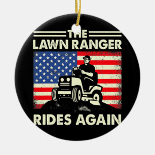 Rasenpflege für Männer The Lawn Ranger Reitet Wied Keramik Ornament