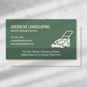 Rasenpflege Gartenpflege Mäher Grün Visitenkarte