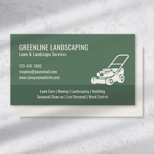Rasenpflege Gartenpflege Mäher Grün Visitenkarte