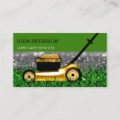 Rasenpflege Gras Schneiden Service Goldene Gras Visitenkarte (Vorderseite)