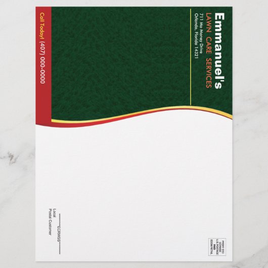 Rasenpflege Grasschneiden Flyer 8,5 x 11 (Hinten)