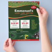 Rasenpflege Grasschneiden Flyer 8,5 x 11 (Hand)