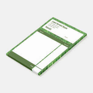 Rasenpflege grüne Geschäftseinnahme Post-it Klebezettel