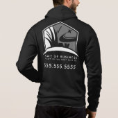 Rasenpflege Landscape Logo Business Reißverschluss Hoodie (Rückseite)