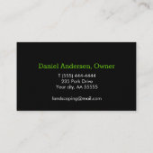 Rasenpflege Landscaping Grüne Sprossen schwarz Visitenkarte (Rückseite)
