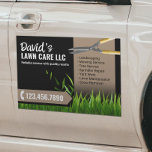 Rasenpflege Landscaping Mowing Black & Beige Auto Magnet<br><div class="desc">Berufliches Mähen Gartenwächter Pflegedienst Auto Magnet.</div>