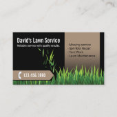 Rasenpflege Landscaping Mowing Black & Beige Visitenkarte (Vorderseite)