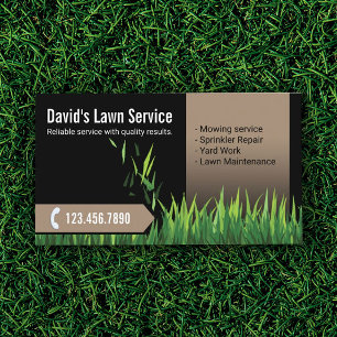 Rasenpflege Landscaping Mowing Black & Beige Visitenkarte