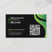 Rasenpflege Landscaping Mowing Black & Green Visitenkarte (Vorderseite)