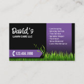 Rasenpflege Landscaping Mowing Black & Lila Visitenkarte (Vorderseite)