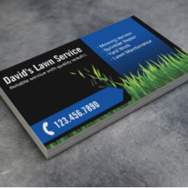 Rasenpflege Landscaping Mowing Black & Navy Visitenkarte