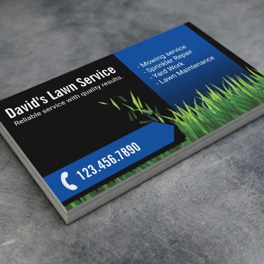 Rasenpflege Landscaping Mowing Black & Navy Visitenkarte