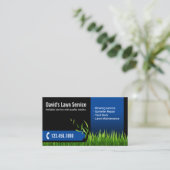 Rasenpflege Landscaping Mowing Black & Navy Visitenkarte (Stehend Vorderseite)