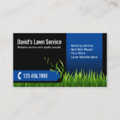 Rasenpflege Landscaping Mowing Black & Navy Visitenkarte (Vorderseite)