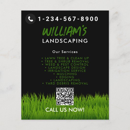 Rasenpflege Landscaping Mowing Cutting Services Flyer (Vorne)