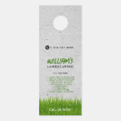 Rasenpflege Landscaping Mowing Cutting Services Türanhänger (Vorderseite)