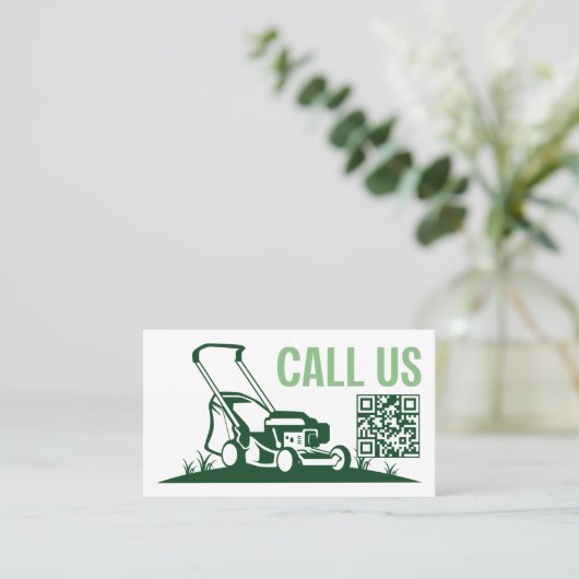 Rasenpflege Landscaping Mowing Visitenkarte (Stehend Vorderseite)