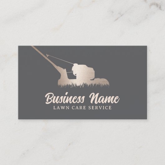 Rasenpflege Landscaping Service Elegante Goldmäher Visitenkarte (Vorderseite)