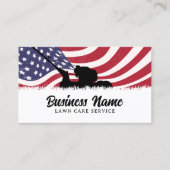 Rasenpflege Landscaping Service Schlicht Patriotic Visitenkarte (Vorderseite)