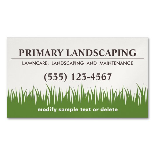 Rasenpflege Landscaping Services Grass Business Ca Magnetische Visitenkarte (Vorderseite)