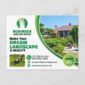 Rasenpflege: Landschaften beim Mähen von Grasbäume Postkarte (Vorderseite)