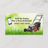 Rasenpflege: Landschaften beim Mähen von Grasbäume Visitenkarte (Rückseite)