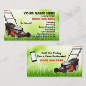 Rasenpflege: Landschaften beim Mähen von Grasbäume Visitenkarte (Vorne/Hinten)