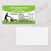 Rasenpflege: Landschaften beim Mähen von Grasbäume Visitenkarte (Vorne/Hinten)