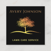 Rasenpflege Landschaften Einsame Orangene Bäume El Quadratische Visitenkarte (Vorderseite)