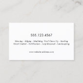 Rasenpflege-Landschaften für Gold Tree-Logo-Visite Visitenkarte (Rückseite)