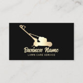 Rasenpflege & Landschaften Moderne Schwarz & Gold Visitenkarte (Vorderseite)