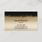 Rasenpflege & Landschaften Moderne Schwarz & Gold Visitenkarte (Rückseite)