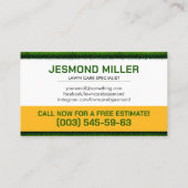 Rasenpflege - Landschaften Visitenkarte (Rückseite)