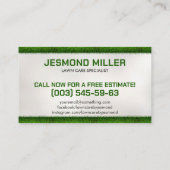 Rasenpflege - Landschaften Visitenkarte (Rückseite)