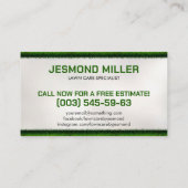 Rasenpflege - Landschaften Visitenkarte (Rückseite)