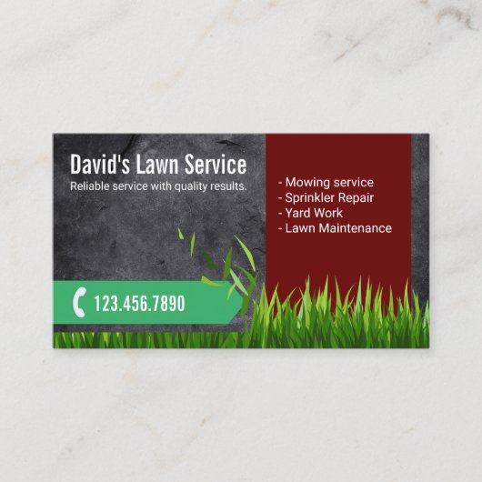 Rasenpflege Landschaftsentführung Mähgärten Visitenkarte (Vorderseite)