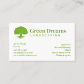 Rasenpflege Landschaftsgräber mit Wurzeln Visitenkarte (Vorderseite)